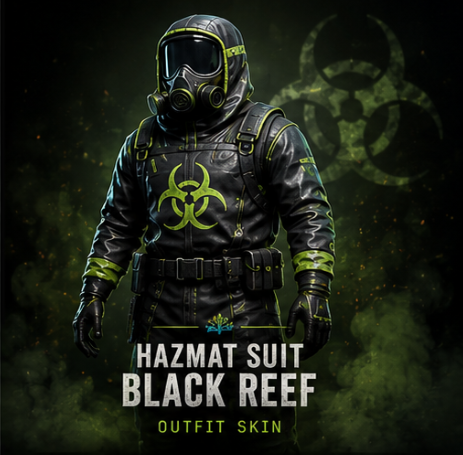Full-body hazmat suit in Black Reef Ops colours
